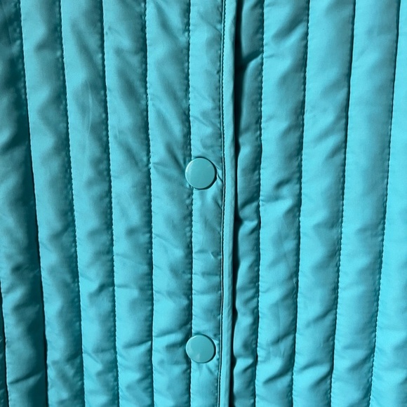 Orvis Womens Size XL Quilted Vest Gilet Pastel Aqua Green Snap Closure Pockets - Picture 3 of 8